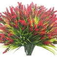 thumbnail image 1 of 10 Bundles Artificial Plants Outdoor Fake Monkey Grass with Flowers (Fall Orange), 1 of 5