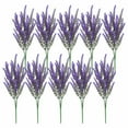 thumbnail image 1 of 10 Bundles Lavender Artificial Flowers Flocked Plastic Lavender Bundle, Fake Plants, Indoor Outdoor Home Kitchen Garden Patio Porch Office, Table Centerpieces Arrangements, Home Decor, 1 of 6