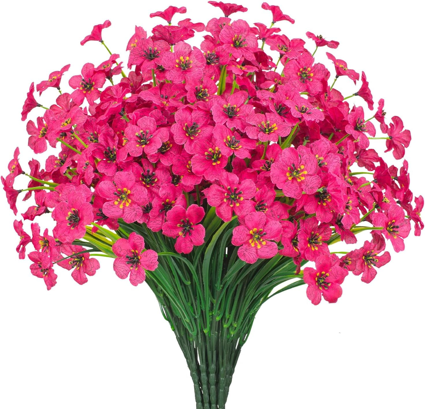 10 Bundles Outdoor Artificial Flowers UV Resistant Fake Silk Flowers No Fade Faux Plastic Plants Garden Porch Window Box Decoration(Autumn Orange)