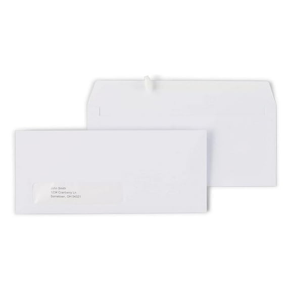 #10 Business Envelopes, Left-Window, QuickStrip EasyClose Peel & Seal, 9.5 x 4.125 Inch, 500-Pack, White