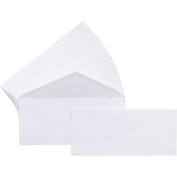 #10 Business Letter Envelopes with Gummed Seal, 500-Pack, No Tint