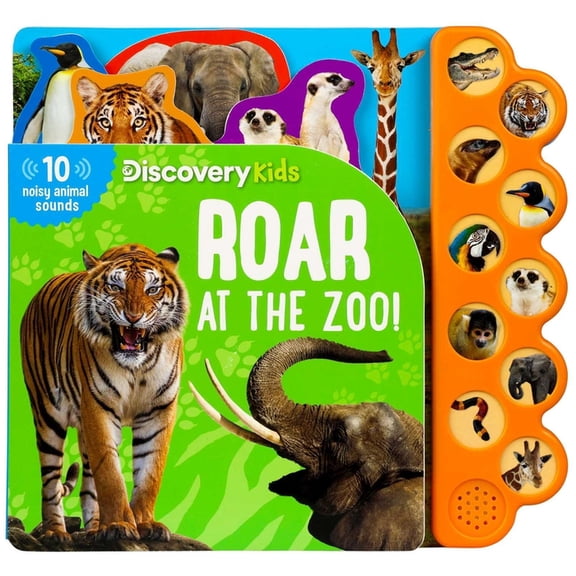 10-Button Sound Books Discovery Kids: Roar at the Zoo!, (Board Book)
