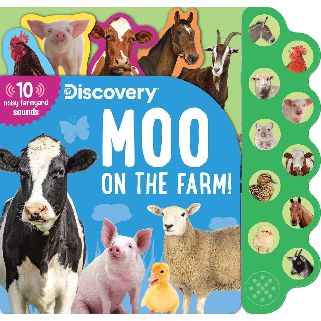 the　on　Books:　book)　Discovery:　Sound　Farm!　(Board　10-Button　Moo