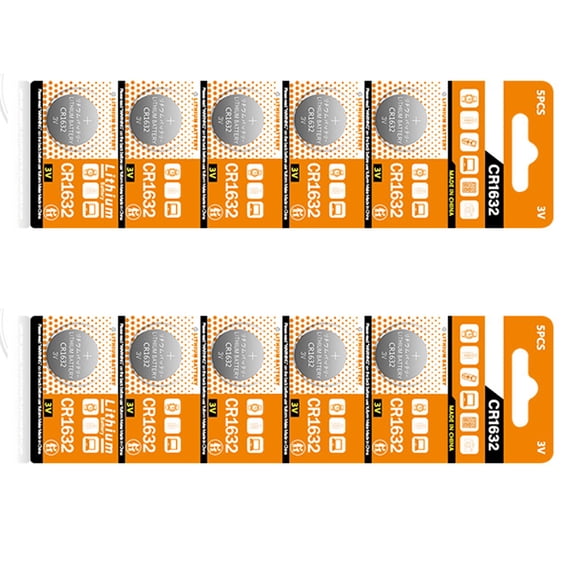 10 CR1632 3V Lithium Button Batteries for Electronics Including Watches and Remotes