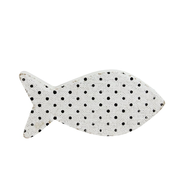 Northlight Cape Cod Inspired Polka Dot Fish Decoration - 10 - White and Black
