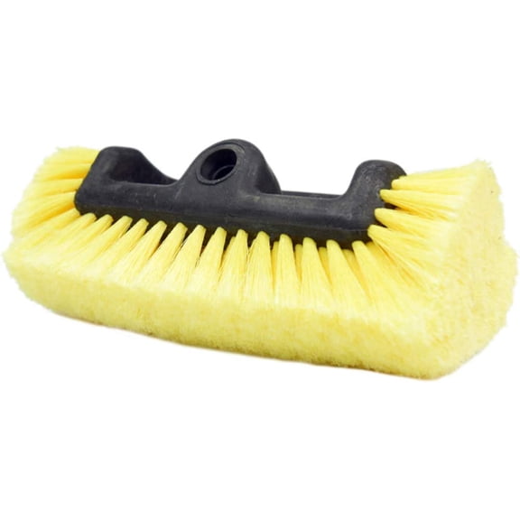 10" Car Wash Brush Head with Soft Bristle for Auto RV Truck Boat Camper Exterior Washing Cleaning, Yellow