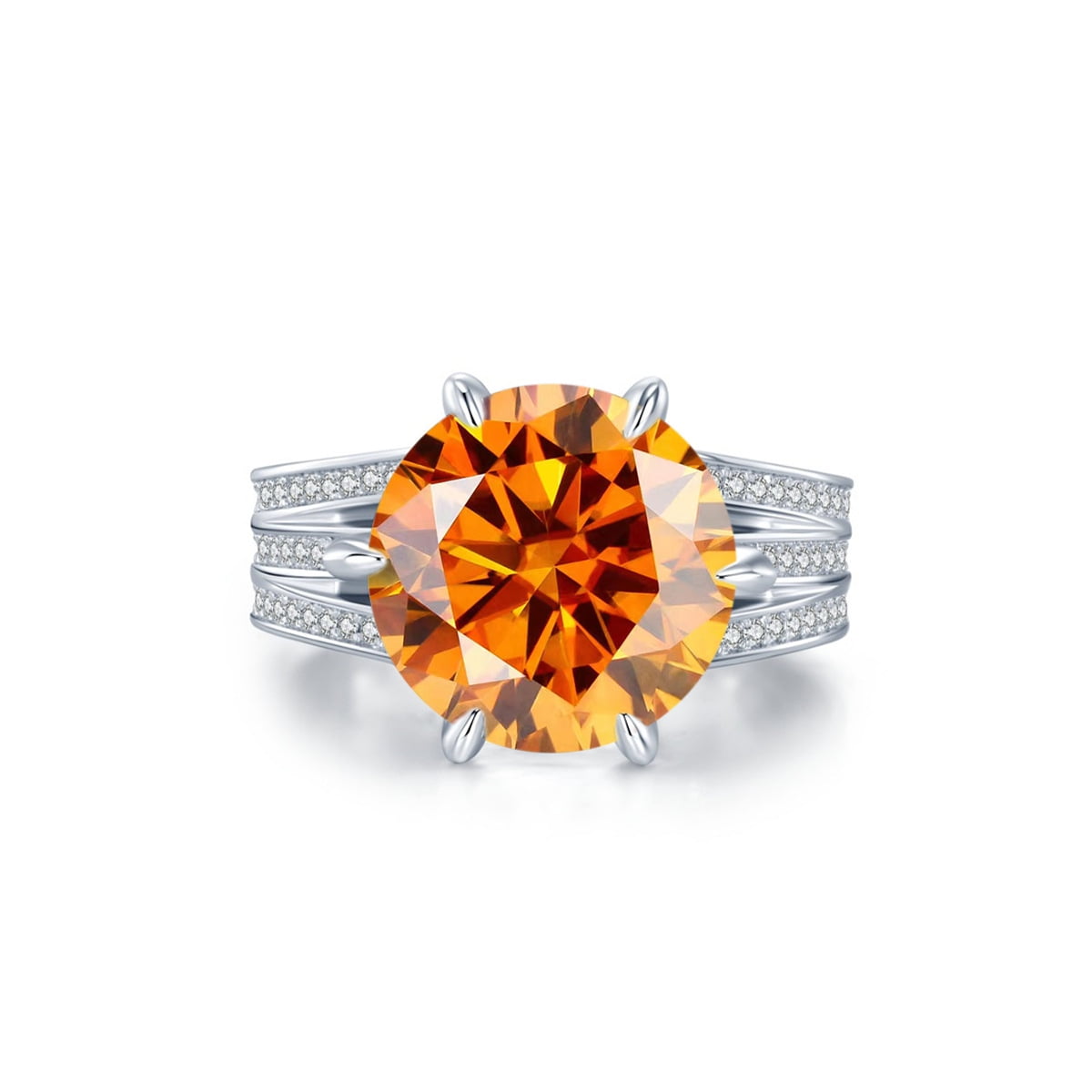 Coastal Brilliance 10 Carat Moissanite Sterling Silver Ring main image 0