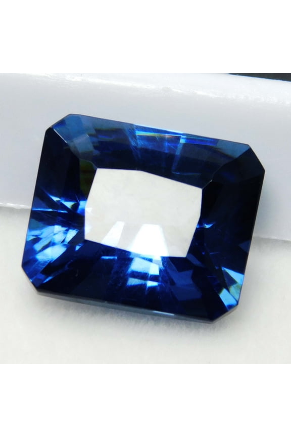 10 Carat Natural CERTIFIED Ring Size Blue Sapphire Loose Gemstone Emerald Cut