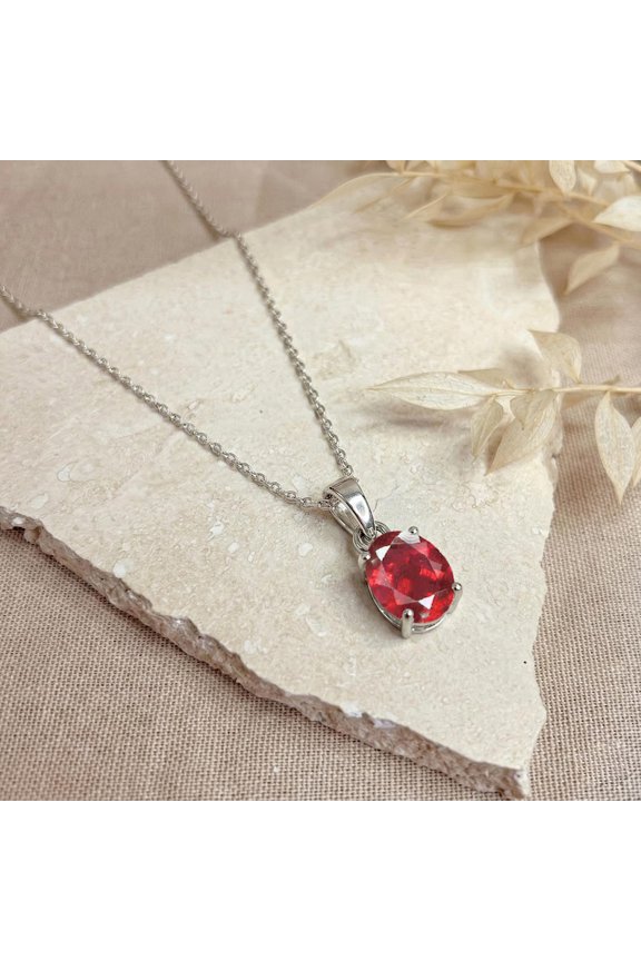 10 Carat Natural Certifed 925 Sterling Silver Red Ruby Gemstone Pendant Woman Gift
