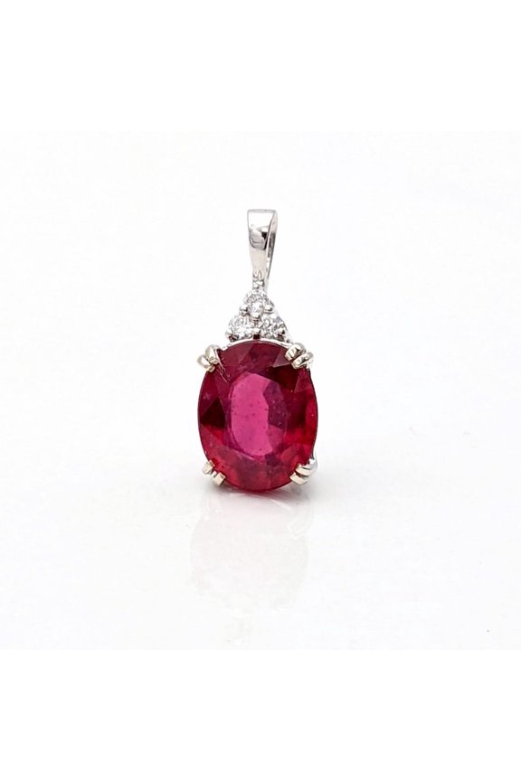 10 Carat Natural Certifed 925 Sterling Silver Red Ruby Gemstone Pendant Woman Gift