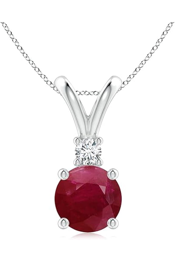 10 Carat Natural Certifed 925 Sterling Silver Red Ruby Gemstone Pendant Woman Gift