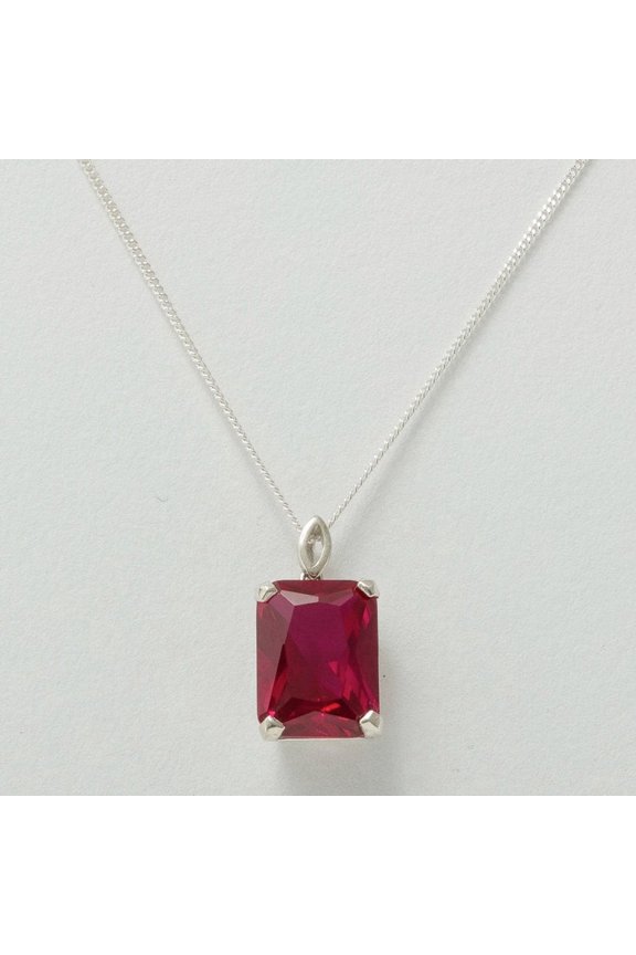 10 Carat Natural Certifed 925 Sterling Silver Red Ruby Gemstone Pendant Woman Gift