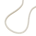 thumbnail image 1 of 10 Carat TW Lab Grown Diamond Straight Line 4 Prong Tennis Necklace in 14K Yellow Gold - 18 Inches, 1 of 6