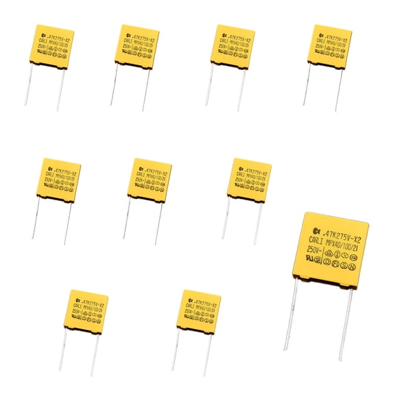 (10) Carli MPX40/100/21 0.47F @ 275Vac X2 Safety Capacitor Metallized Poly Film