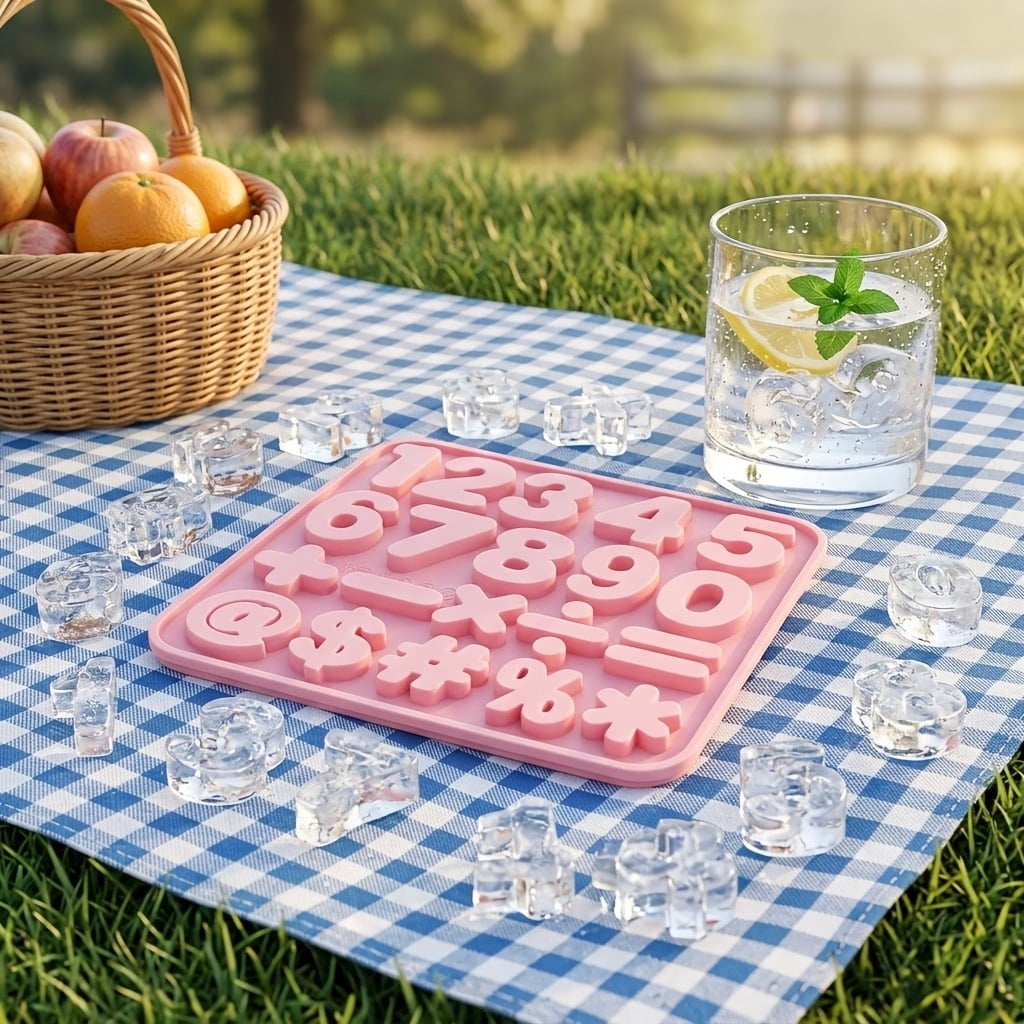 10 Cavity 0-9 Digital Silicone Ice Mold - Food Grade Non-Stick Ice Cube Tray for Reusable DIY Number Shaped Ice Maker for Freezer, Drinks, Cocktails, and Pudding Making Multifunctional food mold