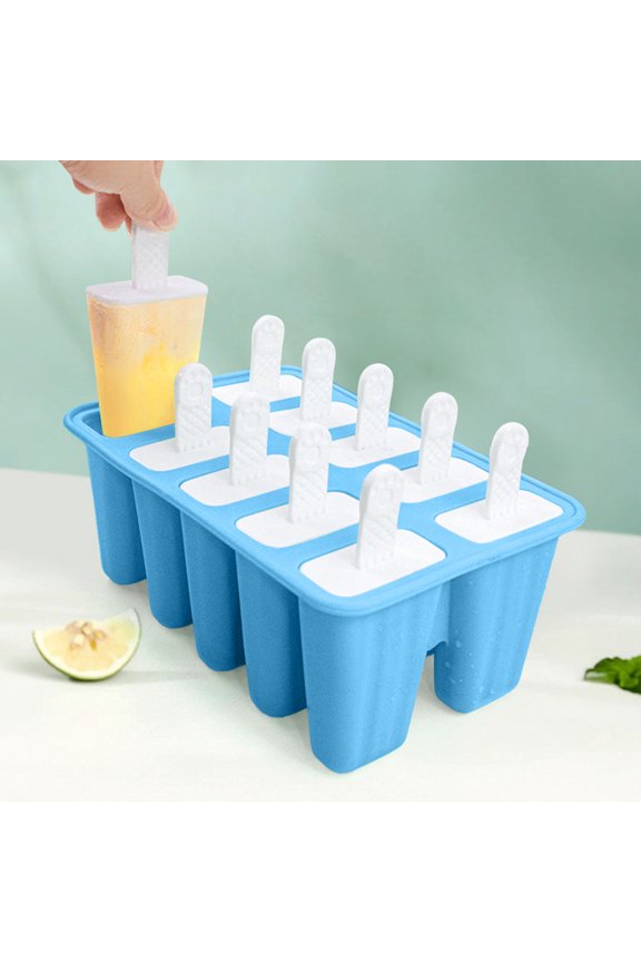 10-Cavity Reusable Silicone Popsicle Molds, Easy Release Popsicle Maker Molds