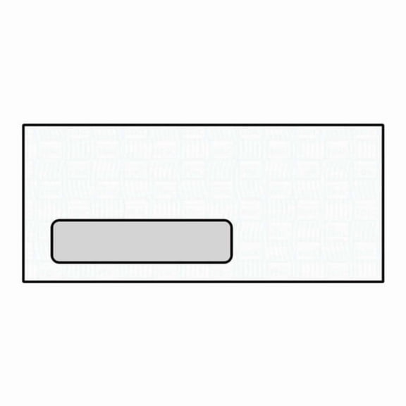 #10 Cellophane Window Envelopes, 4-1/8" x 9-1/2", 24#, White, Diagonal Seam, Blue FDIC Inside Tint (Box of 500)