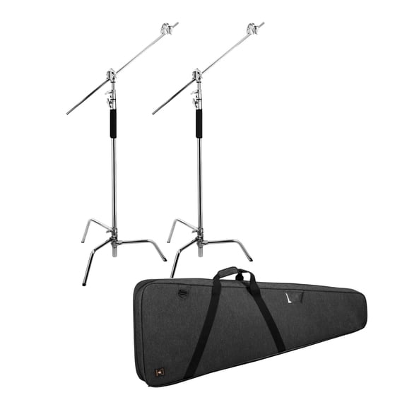 10' Century Light Stand on Turtle Base Kit, 2-Pack with Case