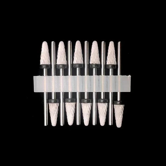 10 Ceramic Drill Bits, Milling Cutters, Rotating Nail Polish Grinding Machine Accessories, Overflow Removal Tool Accessories
