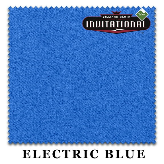 10' Championship Invitational Teflon Pool Billiard Table Felt Cloth - Electric Blue - Free Spots - AUTHORIZED DEALER