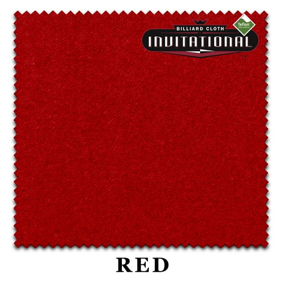 10' Championship Invitational Teflon Pool Billiard Table Felt Cloth - Red - Free Spots - AUTHORIZED DEALER