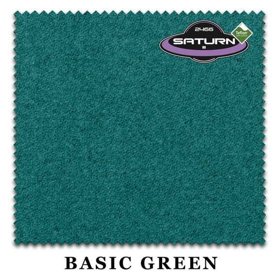 10' Championship Saturn II Teflon Pool Billiard Table Felt Cloth - Basic Green - Free Spots - AUTHORIZED DEALER