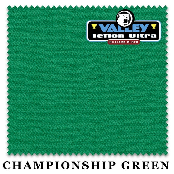 10' Championship Valley Teflon Ultra Backed Pool Billiard Table Felt Cloth - Championship Green - Free Spots - AUTHORIZED DEALER