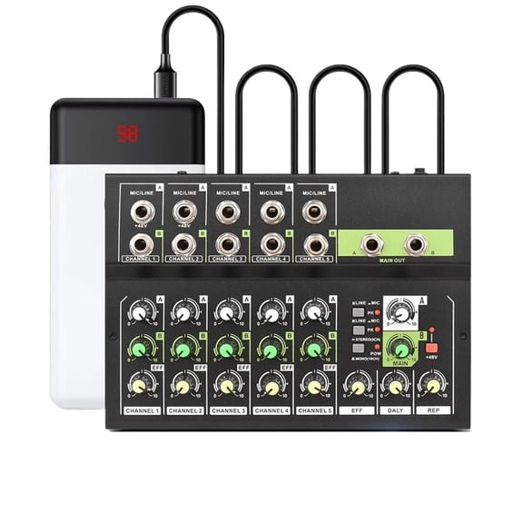 10 Channel Mixing Console Digital Audio Mixer Stereo Mic/Line Mixer with Reverb & 48V Phantom Power 10 channel sound table ,Easy to Operate
