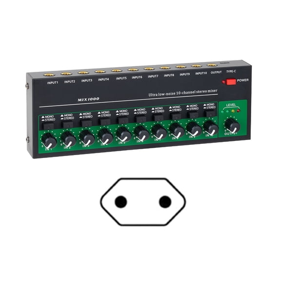 10 Channel Mixing Consoles Digital Mobile Power Mixer Stereo USB for Record