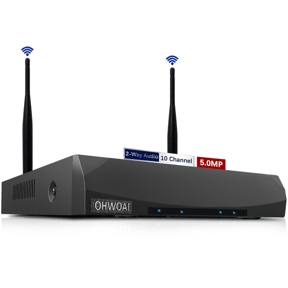 10 Channel WiFi NVR Recorder for Home Security Camera System, 3K 5.0MP 1536P Network Video Recorder, NVR Recorders with Built in WiFi, Onvif Recorder, Wireless NVR Surveillance, NO Hard Drive