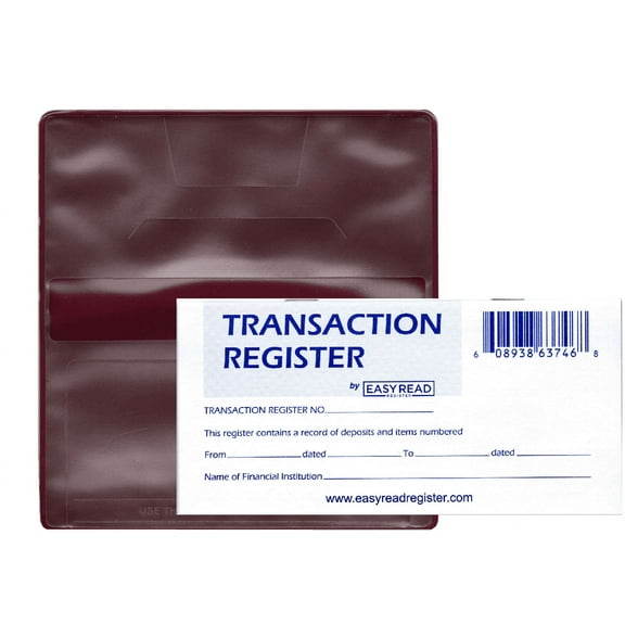 10 Checkbook Transaction Registers w/Vinyl Checkbook Cover (Jazzberry Maroon)