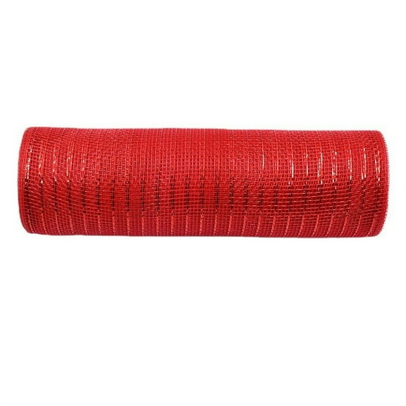 Under $10 Christmas Poly Mesh Ribbon Metallic Foil, A Deco Mesh Wreath Bow Craft, Poly Mesh Ribbon with Metallic Foil Roll 15Cmx10Yd for Wreaths Bows Gift Wrapping Craft Decor