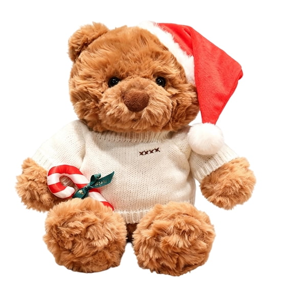 10'' Christmas Teddy Bear Plush Toy, Cute Stuffed Animal Doll