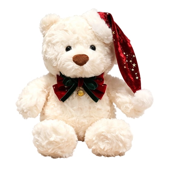10'' Christmas Teddy Bear Plush Toy, Cute Stuffed Animal Doll