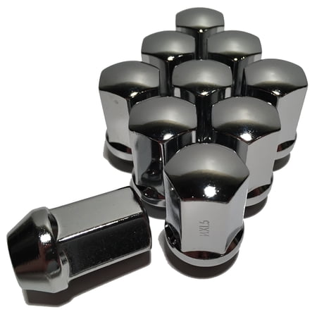 10 Chrome Camaro 14x1.5 OEM Solid Style Lug Nuts 22mm Hex CTS-V 7/8" Hex