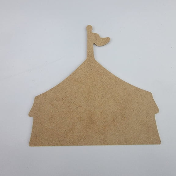 10" Circus Tent, Unfinished MDF Art Shape by Wooden Craft Cutouts, 1-8 Thickness