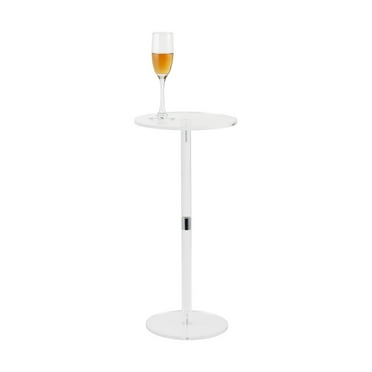 10" Clear Acrylic Drink Table & Round Side Table, Modern End Table for Living Room, Bedroom, Office - 10" W x 21.3" H, Durable, Scratch-Resistant Acrylic Furniture