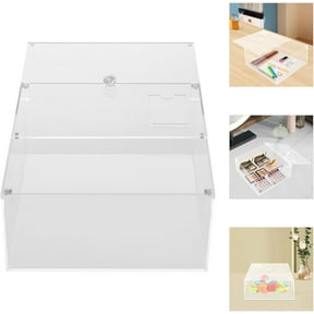 10" Clear Acrylic Storage Box with Lids, Square Mult-Purpose Box Acrylic Cube Containers for Office, Home,Candy, Toys, Jewelry