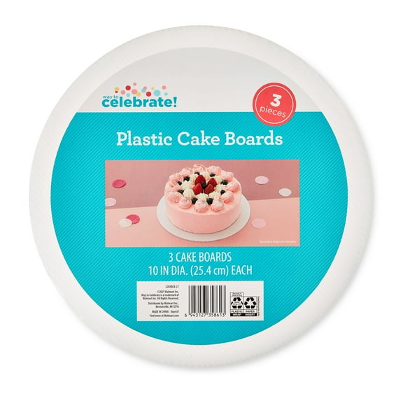 10" Clear Round Plastic Cake Boards, 3 Count, by Way To Celebrate