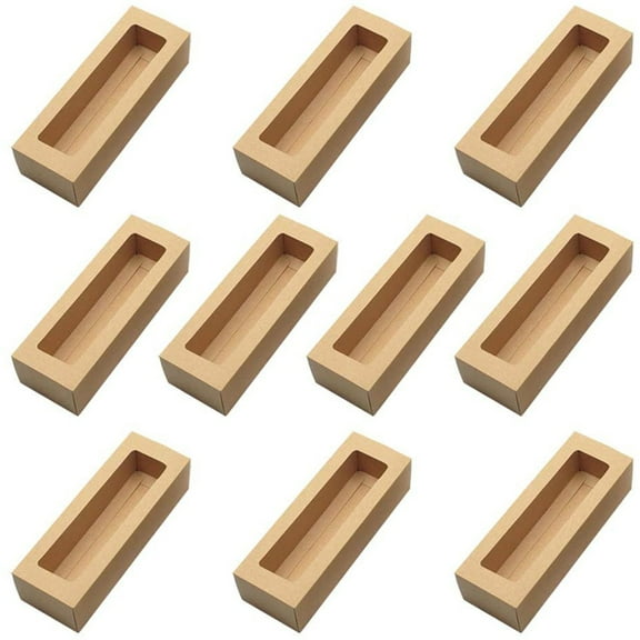 10 Clear Window Paper Macaron Boxes - Perfect Packaging Containers for Home or Dessert Shop Use