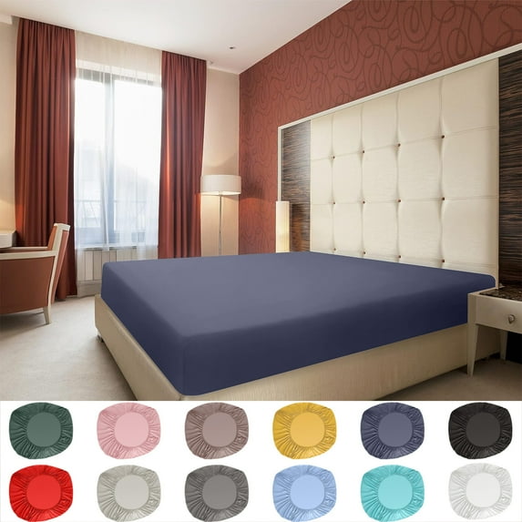 Under $10 Clearance! InsCrazy Full Size Bed Sheets,Fitted Bed Sheet Piece Non-Slip Fixed Bed Cover All-Inclusive Mattress Protection Bed Cover Soft Fiber Suitable for Sleeping Naked 54 x 75"