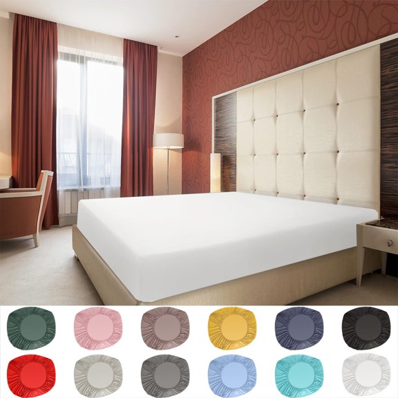 Under $10 Clearance! InsCrazy Full Size Bed Sheets,Fitted Bed Sheet Piece Non-Slip Fixed Bed Cover All-Inclusive Mattress Protection Bed Cover Soft Fiber Suitable for Sleeping Naked 54 x 75"