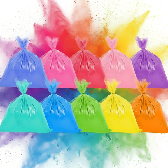 10-Color Bulk Color Run Powder Set, 30 Lbs Total (3 Lbs Per Bag), Colored Powder for Large-Scale Events, Color Wars, Holi Celebrations