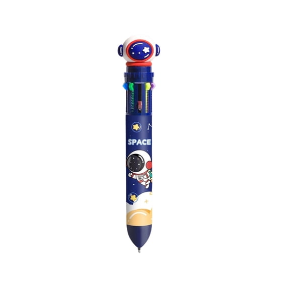 10-Color Cartoon Retractable Pen, 10-Color Cute Cartoon Retractable Ballpoint Pen, Press-Type Multi-Function Pen, Art Supply for s Office