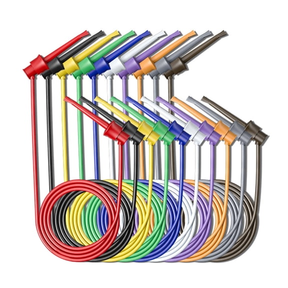 10 Color Insulated Test Hook Double Ended Copper Clip for Secure Circuit Testing and Electrical Maintenance