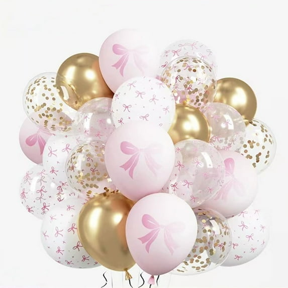 10" Color Mix Latex Balloons(With Ribbon), 30 Pieces, for Birthday Party Baby Shower Decoration