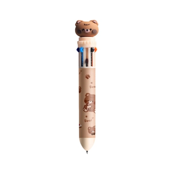 10-Color Multi-Function Click Pen, Cute Themed Retractable Ballpoint with Assorted Inks, Space Saving Tool for Notes and Drawings, Fun Gift for Youngsters and Young Adults