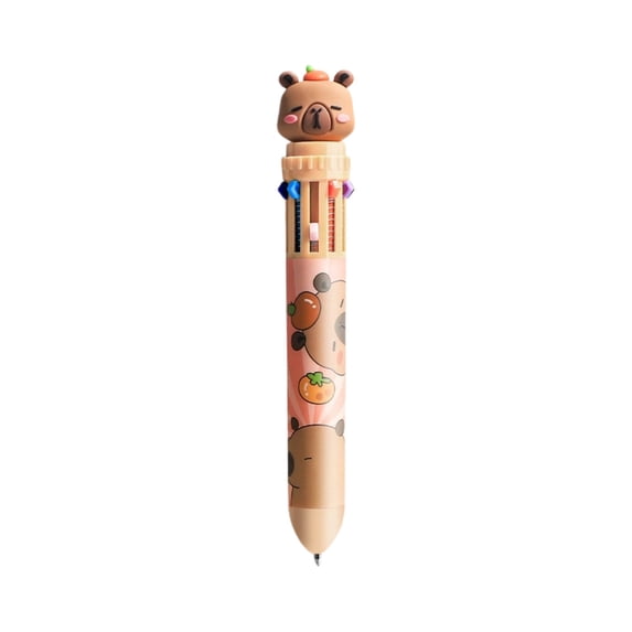 10-Color Multi-Function Click Pen, Cute Themed Retractable Ballpoint with Assorted Inks, Space Saving Tool for Notes and Drawings, Fun Gift for Youngsters and Young Adults