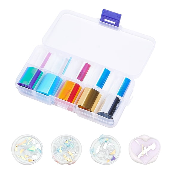 10 Color PET Paper Nail Care Decoration Nail Art Decoration Accessories for Women Mixed Color 500x26mm 10pcs/box for DIY