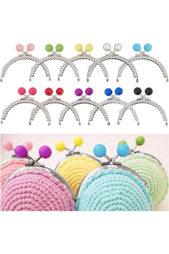 Purse Frame Bag Kiss Clasp Lock 3.3" Metal Arch Frame Coin Purse Tow Ball Kiss Clasp Clutch Frames Purse for Purse Making DIY